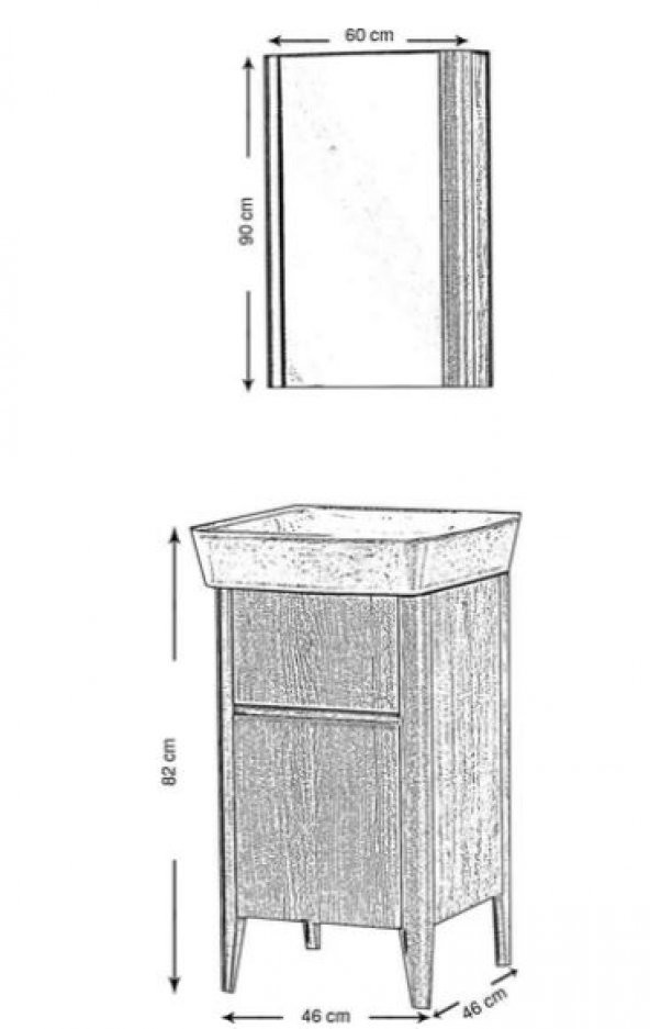 Lena Banyo Dolabı takım Masif Kaplama E-503K+Ea-503K - 2