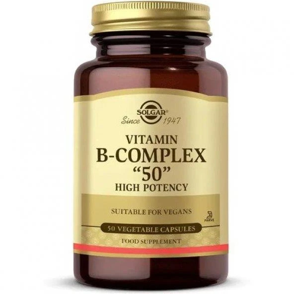 Solgar Vitamin B Complex 50 mg 100 Kapsül 033984011212