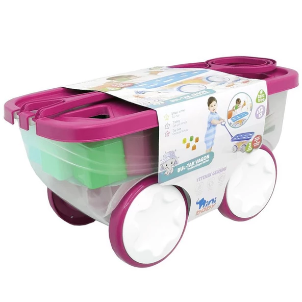 Oyuncak Kutusu Çek Çek Araba Bul-Tak Vagon 3 in 1 - 3