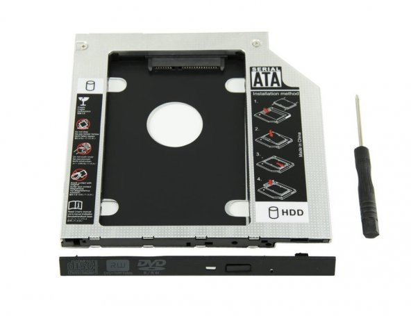 DVD den İkinci HDD SSD Kızak 12.5mm 2.Harddisk Yeri Ver.2 /Kalın