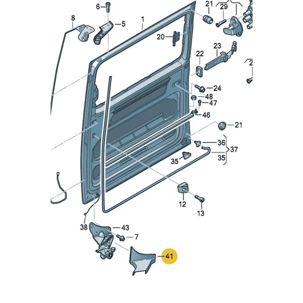VW Transporter T6 2010-22 Sağ Sürgülü Kapı Alt Kolu Kapağı 7H0868640C - 3
