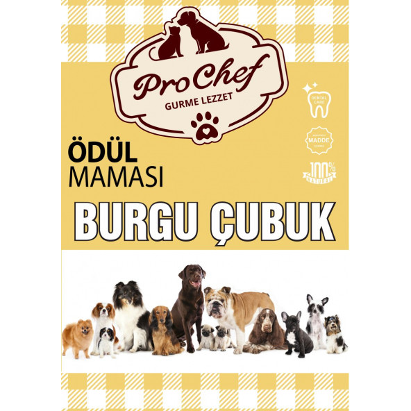 Prochef 100 Adet Beyaz Burgu Çubuk 500 Gr Köpek Kemiği & Ödül Maması ( Doğal Sığır Derisi) - 3