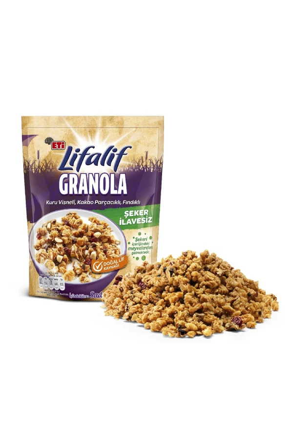 Eti Lifalif Granola Kuru Vişneli, Kakao Parçacıklı, Fındıklı 200 g x 6 Adet