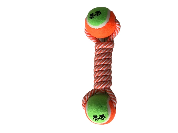 İki Tenis Toplu Köpek Diş İpi Oyuncağı 24 cm - 3