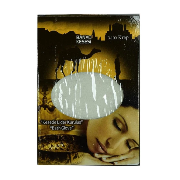 Yüzde 100 Krep Yüz ve Vücut Kesesi Beyaz %100 Krep Kese 17x24cm - 4