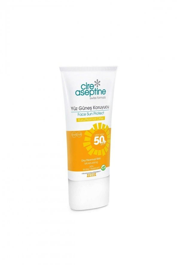 Cire Aseptine Yüz Güneş Koruyucu Spf 50+ Kuru Ve Normal Cilt 50 Ml