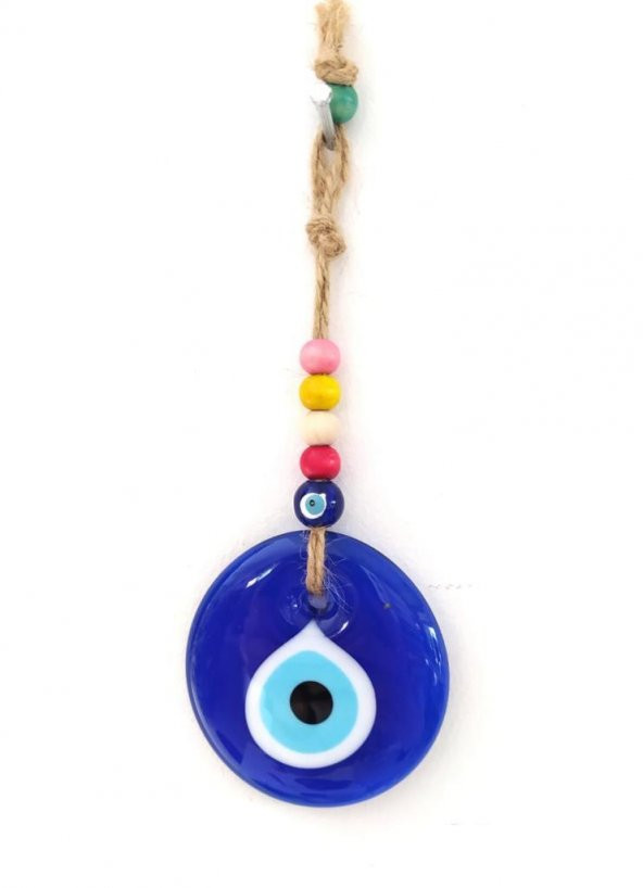 Nazarlık Hasır Renkli Ahşap Boncuklu Nazar Boncuğu Duvar Süsü Hediyelik