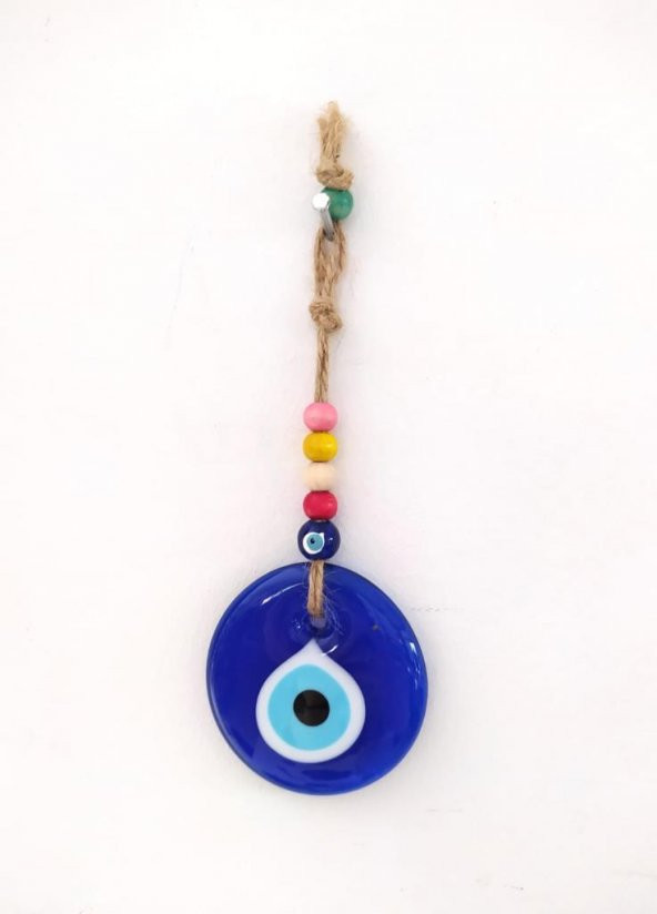 Nazarlık Hasır Renkli Ahşap Boncuklu Nazar Boncuğu Duvar Süsü Hediyelik - 2