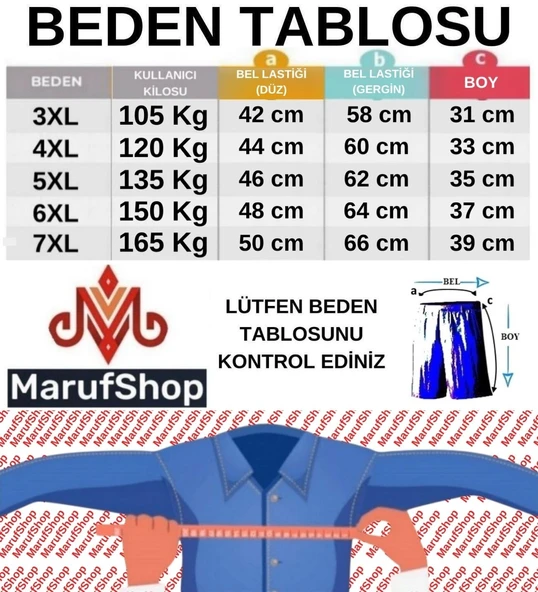 Dijital Baskılı Büyük Beden Likralı Boxer - 3