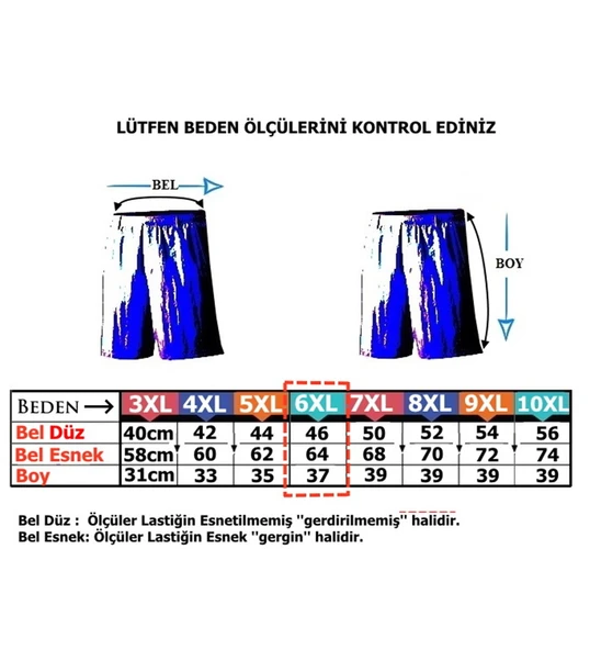 Dijital Baskılı Büyük Beden Likralı Boxer - 3