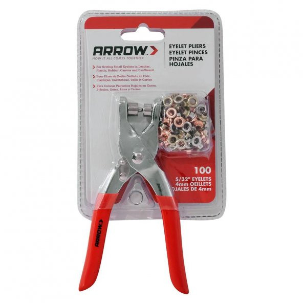 Arrow GEPK532 Profesyonel Kuşgözü Pense + 100 adet 4mm Kuşgözü
