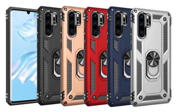 Huawei P30 Pro Kılıf Darbe Emici Selfie Yüzüklü Vega Silikon Kapak