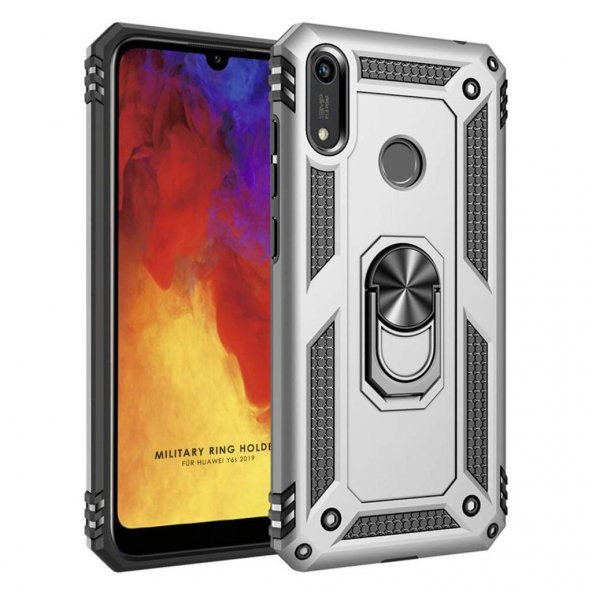 Huawei Y6S 2019 Kılıf Darbe Emici Selfie Yüzüklü Vega Silikon Kapak - 6