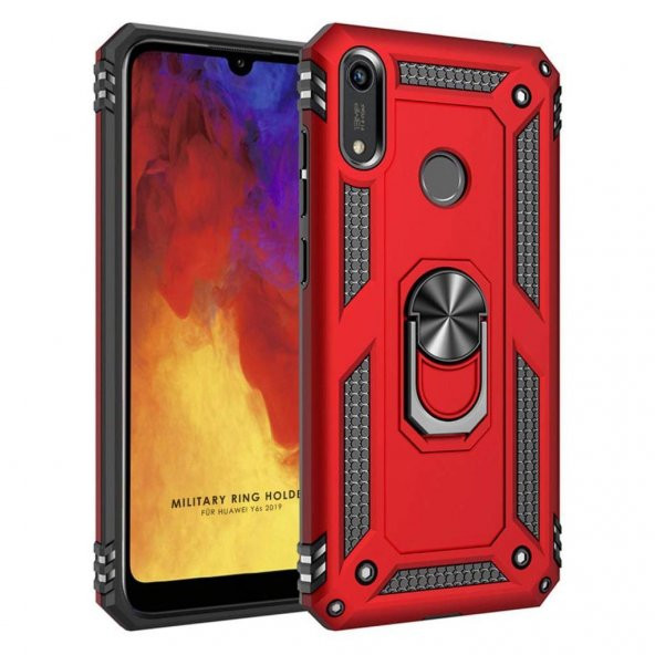 Huawei Y6S 2019 Kılıf Darbe Emici Selfie Yüzüklü Vega Silikon Kapak - 7