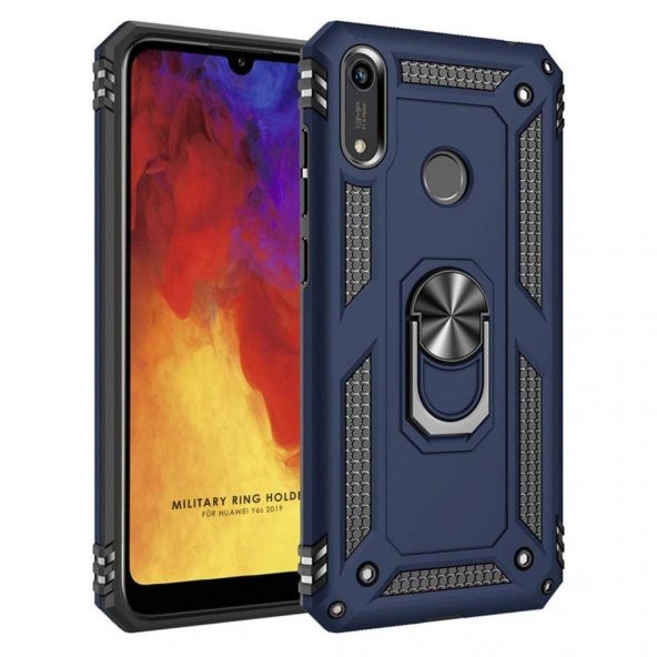 Huawei Y6S 2019 Kılıf Darbe Emici Selfie Yüzüklü Vega Silikon Kapak - 8