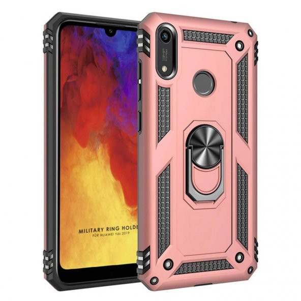 Huawei Y6S 2019 Kılıf Darbe Emici Selfie Yüzüklü Vega Silikon Kapak - 9