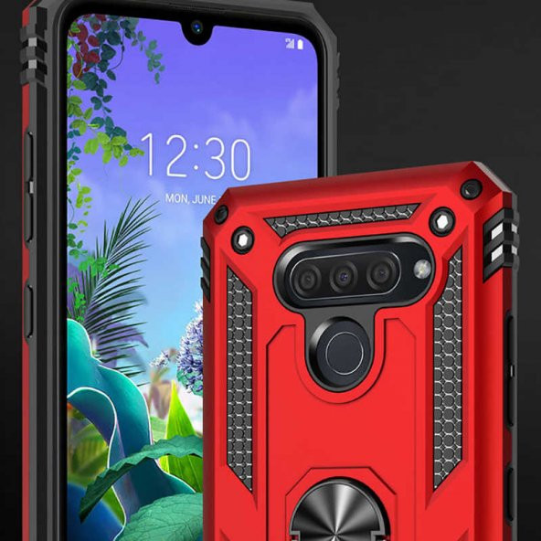 LG Q60 Kılıf Darbe Emici Selfie Yüzüklü Vega Silikon Kapak - 7