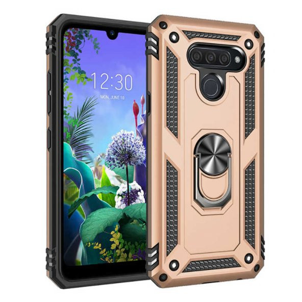 LG Q60 Kılıf Darbe Emici Selfie Yüzüklü Vega Silikon Kapak - 9