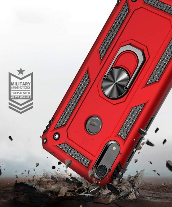 Huawei Y6 2019 Kılıf Darbe Emici Selfie Yüzüklü Vega Silikon Kapak - 2