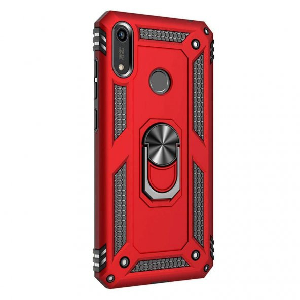 Huawei Y6 2019 Kılıf Darbe Emici Selfie Yüzüklü Vega Silikon Kapak - 8