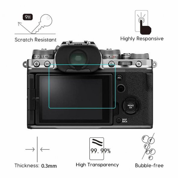 Fujifilm X-T4 X-T30 XS-10 2.5D LCD Temperli Cam Ekran Koruyucu - 6