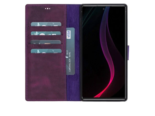 Samsung Galaxy Note 10 Plus Uyumlu Deri Cüzdanlı Kılıf Foncaze G7 - 4