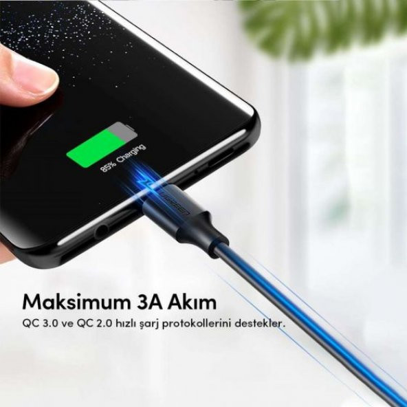 Ugreen USB Type-C Şarj ve Data Kablosu Beyaz 1 Metre - 2