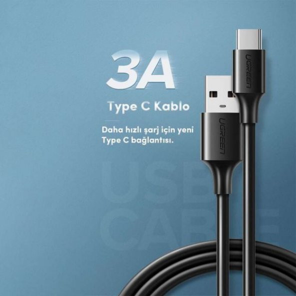 Ugreen USB Type-C Şarj ve Data Kablosu Beyaz 1 Metre - 3