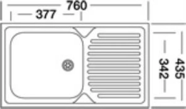 Gürçay Paslanmaz Çelik Evye 43,5*76 cm - 2