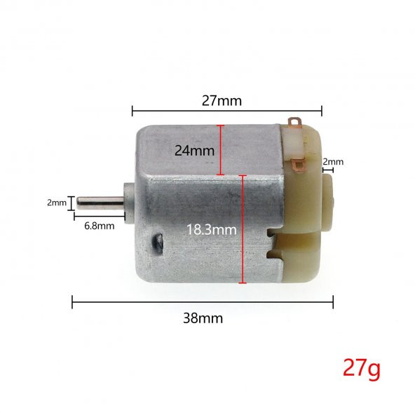F260 3-12V DC Motor - Hobi ve Oyuncak Motoru - 2