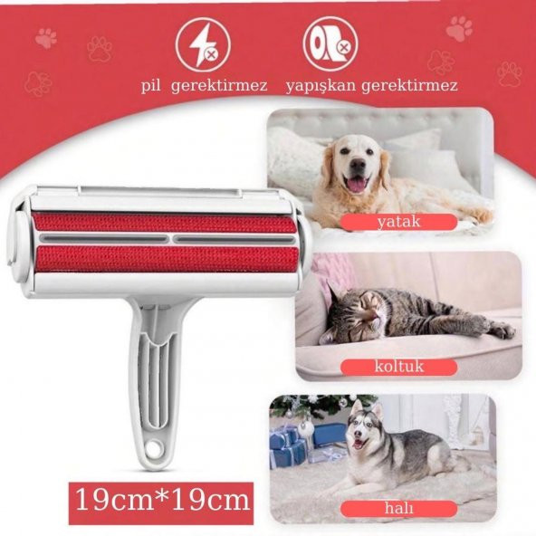Hazneli Kedi Köpek Tüy Temizleyici Kıl Toz Toplayıcı Kazak Halı Tiftik Temizleyici Gırgır 2 Yönlü - 7