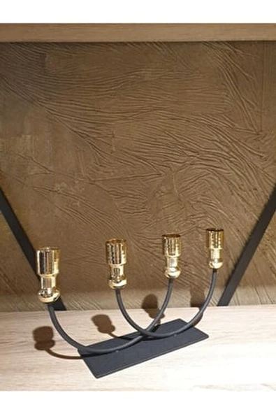 GRANDE HOME YARIM AY 4'LÜ ŞAMDAN/MUMLUK SİYAH - 2