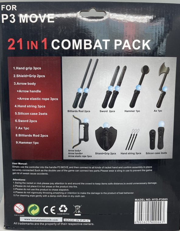 YUES PS5 VR Move Savaş Paketi VR Oyun Kolu Seti 21 Parça (PS5/PS4/PS3 Uyumlu) - Resim 2