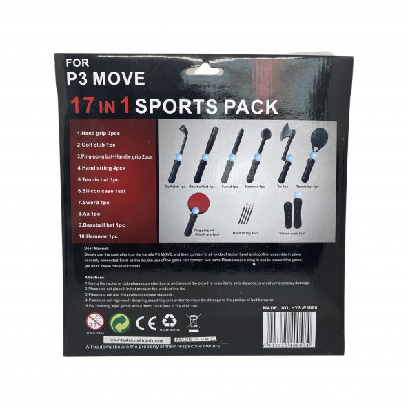 YUES PS5 VR Move Spor Paketi VR Oyun Kolu Seti 17 Parça (PS5/PS4/PS3 Uyumlu) - 2