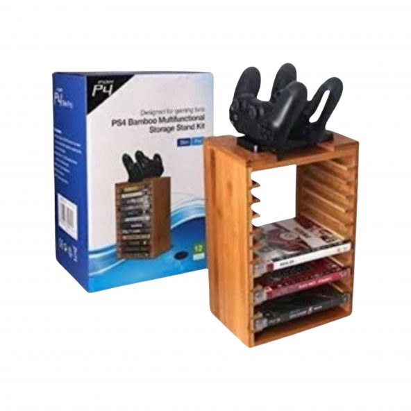 YUES PS4 Multi Fonksiyonel Stand Bambu Oyun Standı Ahşap (PS4 Serisi Uyumlu) - 3