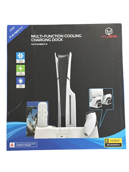 YUES Ps5 Fonksiyonel Stand Ps5 Slim Fanlı Stand Ps5 Şarj Standı Oyun Standı