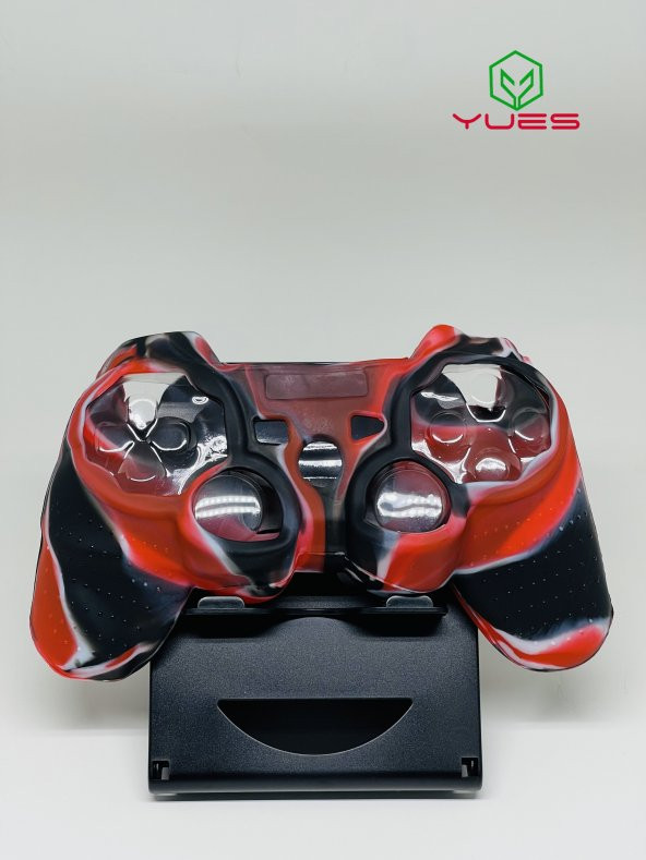 YUES PS3 Joystick Silikon Kılıf Dualshock Koruyucu Kılıf Desenli Kırmızı Siyah