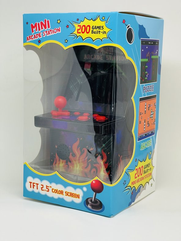 YUES Mini Arcade Atari 200 Oyunlu Nostalji Oyun Konsolu - 3