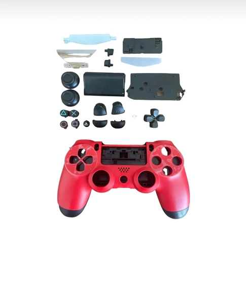 YUES Playstation 4 Uyumlu Kasa Joystick V1 Full Kasa Tuş Takımı Kırmızı