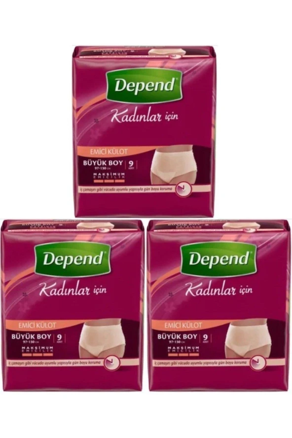 Depend Emici Külot Kadın Büyük Boy 27 Adet