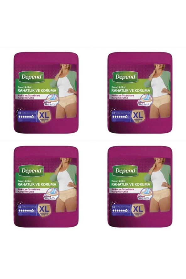 Depend Kadın Emici Külot Xlarge 30'lu Paket 4'lü ürün görseli