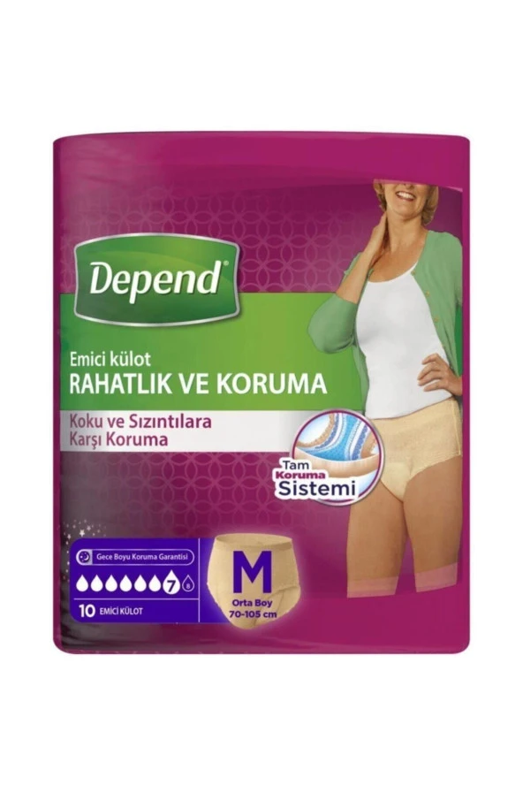 Depend Emici Külot Kadın Orta 10lu