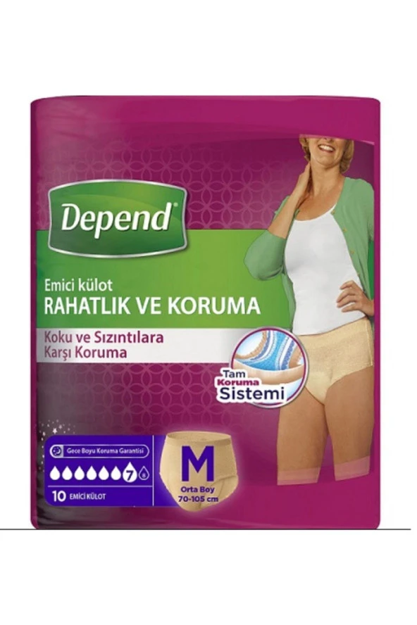 Depend Emici Külot Kadın Hasta Bezi Orta Boy 10'lu ürün görseli