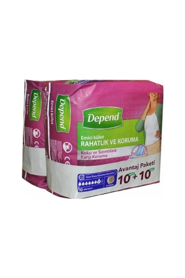Depend Kadın Emici Orta Külot 10+10 Paket