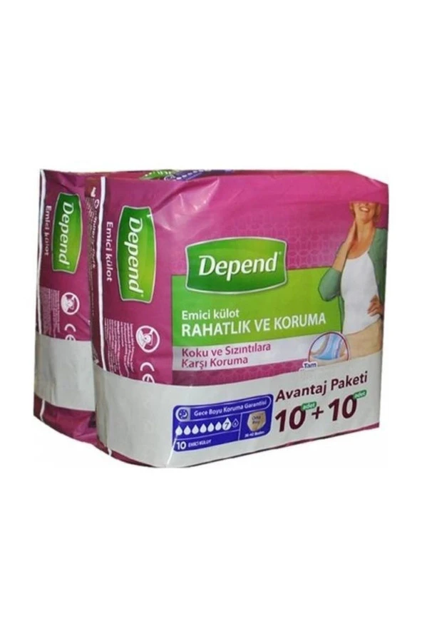 Depend Emici Külot Kadın Orta 10+10 Avantaj Paket