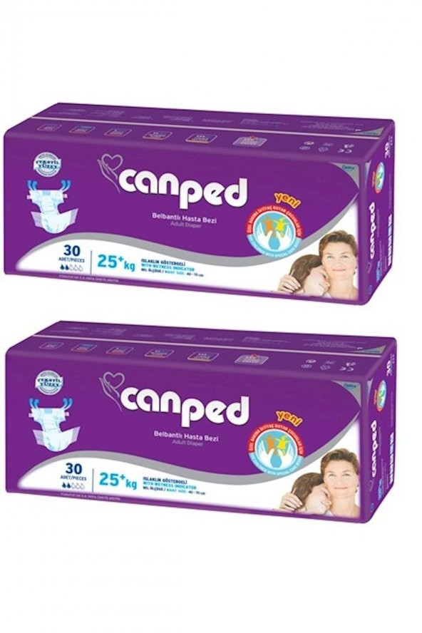 Canped Hasta Bezi Çoçuklar İçin Bel Bantlı 2 Li Set 60 Adet Xs 2Pkx30