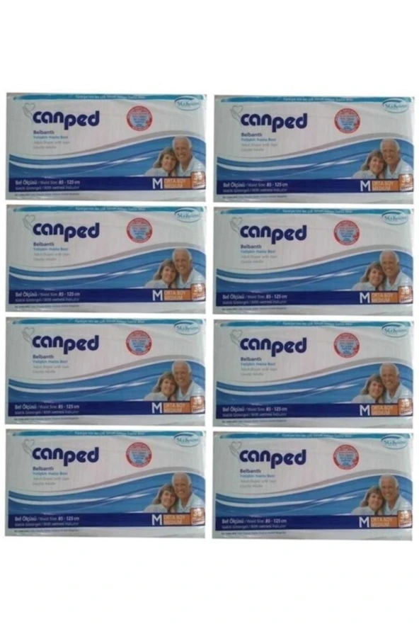Canped Hasta Bezi Polietilenli Bel Bantlı Orta Boy 240 Lı Pk (8pkx30) ürün görseli
