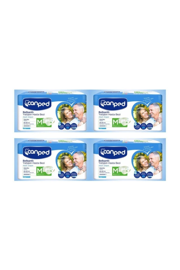 Canped Belbantlı Polietilen Hasta Bezi Orta Boy (m) 30lu 4 Paket
