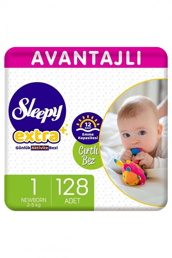 Extra Avantajlı Bebek Bezi 1 Numara Yenidoğan 128 Adet