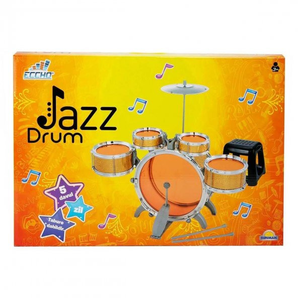 Sunman 1080080 Sunman Eccho, Davul Set - Jazz Drum / 5 adet Davul, Zil ve Tabure